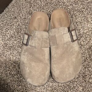 Suede Slip-On Shoes with Buckle
